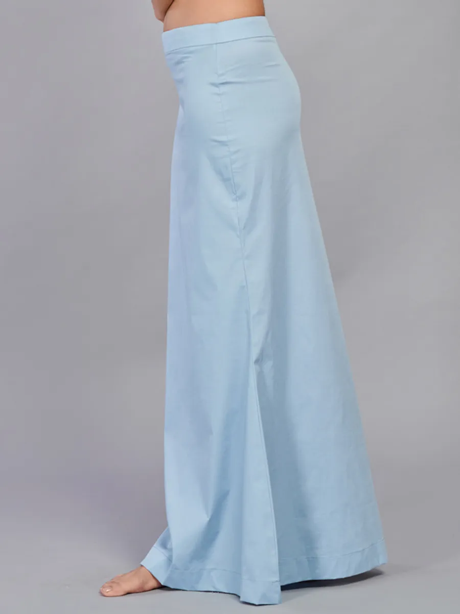 Ice blue lycra cotton saree shapewear