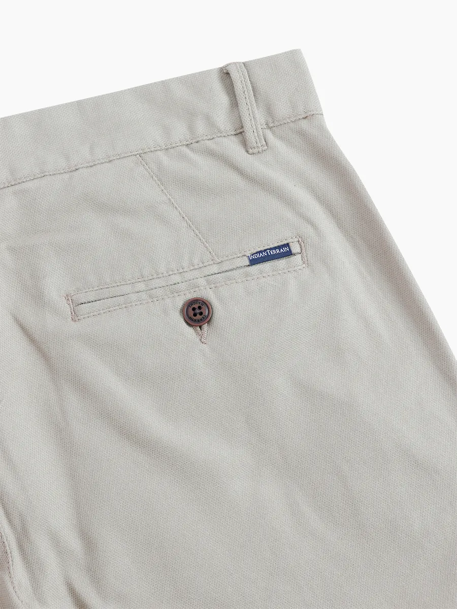 Indian Terrain beige brooklyn fit cotton trouser