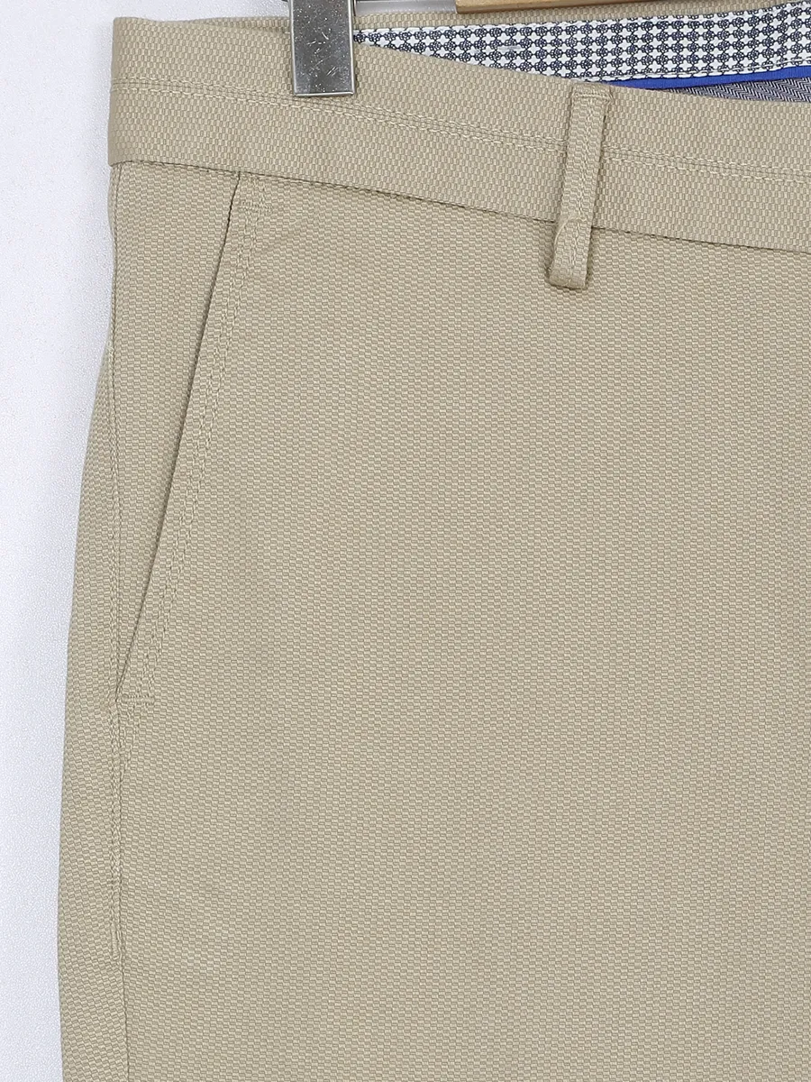 Indian Terrain beige solid cotton trouser