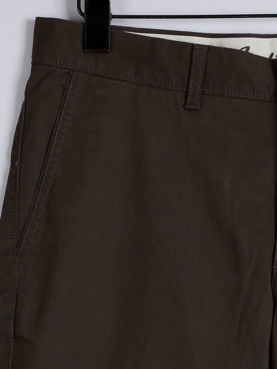 Indian Terrain cotton dark brown solid trouser