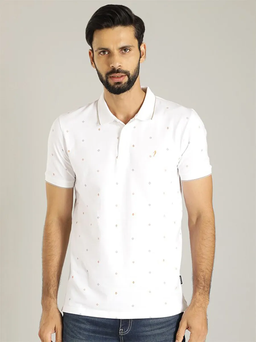 Indian Terrain cotton white t shirt in printed