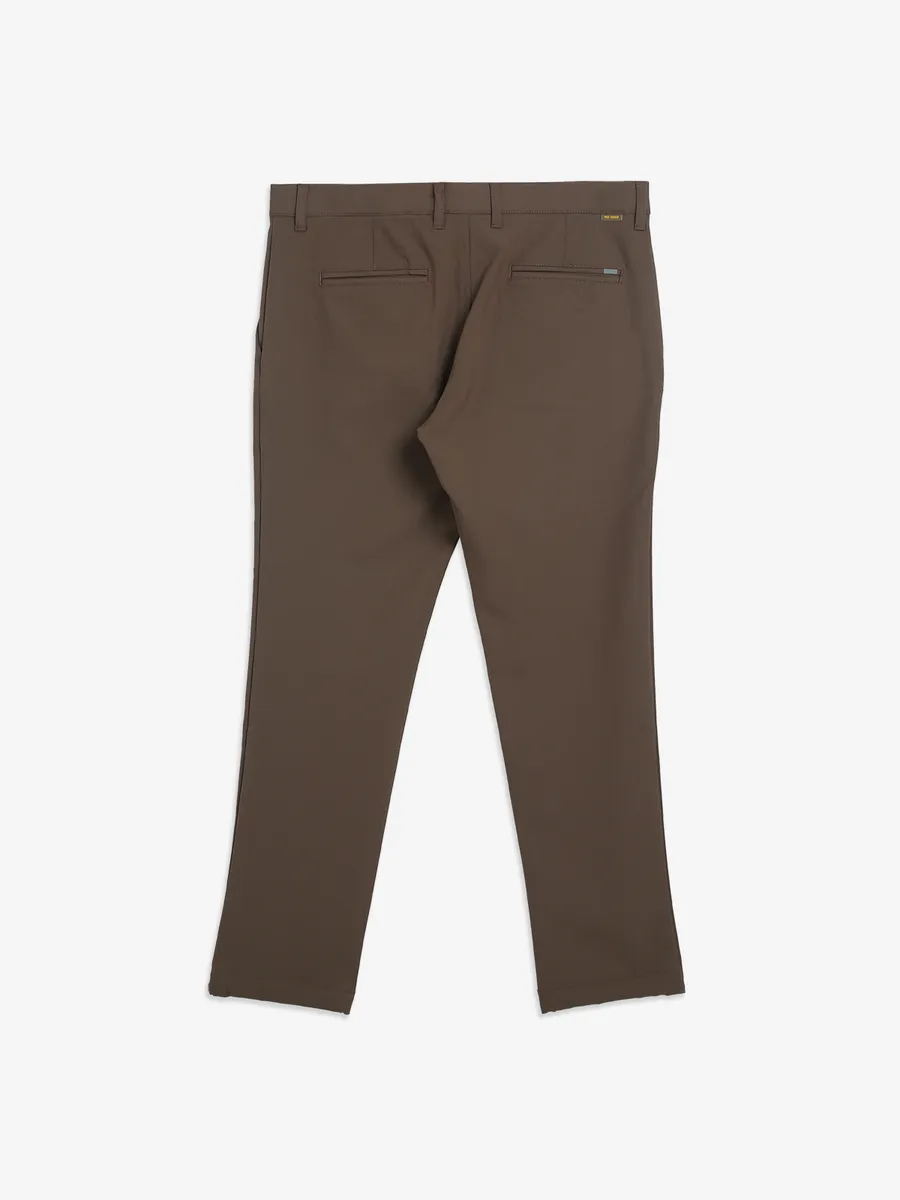 INDIAN TERRAIN khaki cotton solid trouser