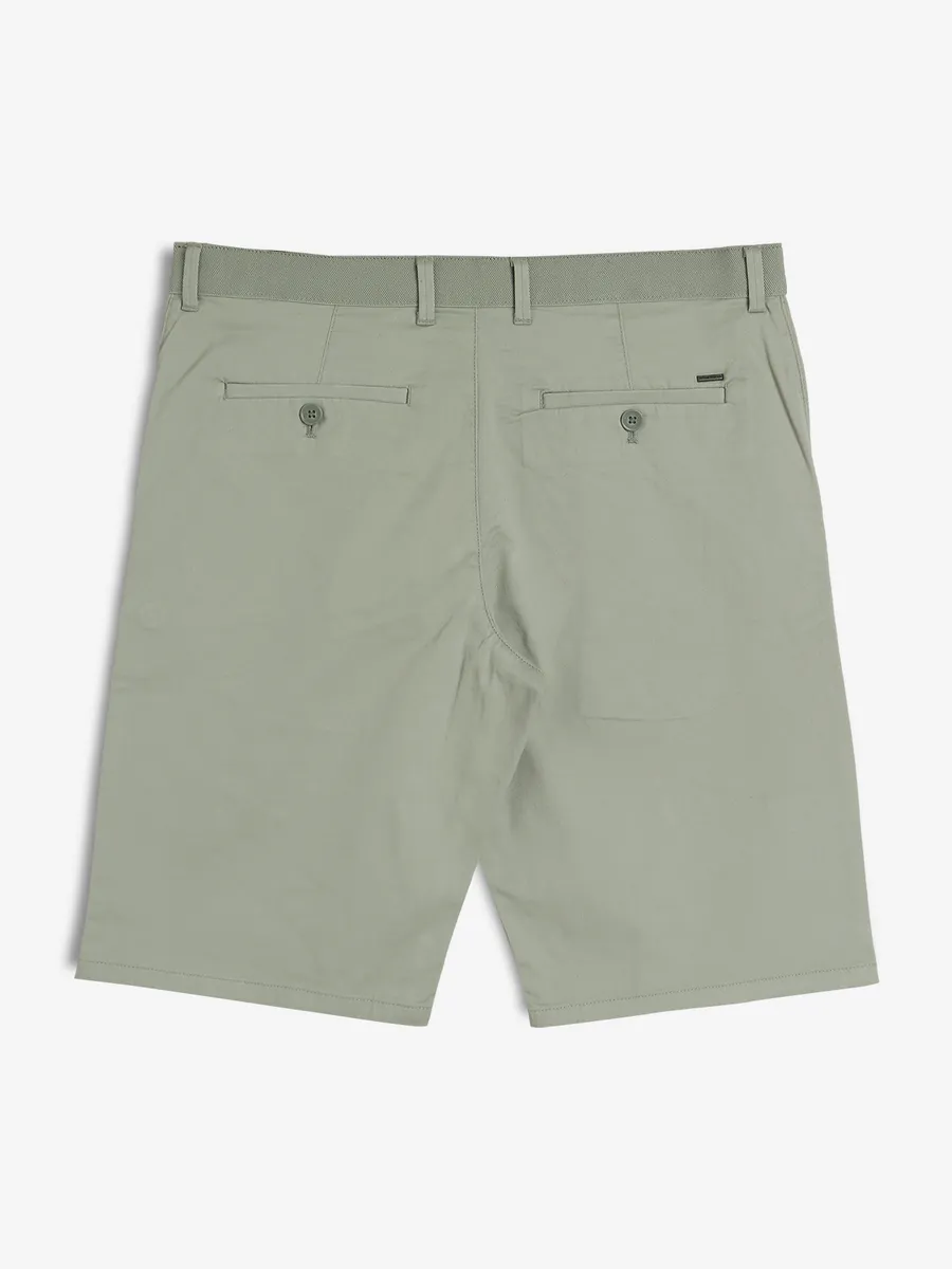 INDIAN TERRAIN light grey solid slim fit shorts