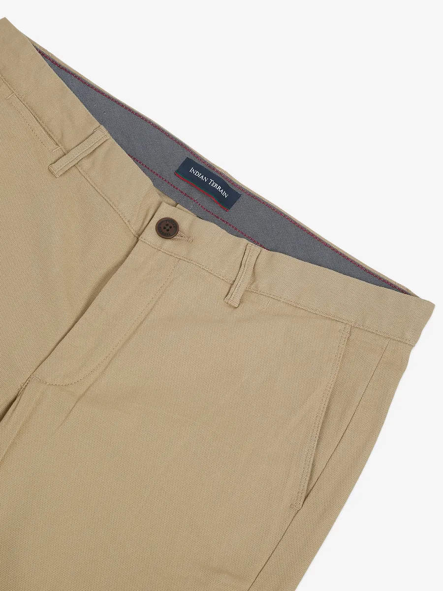 INDIAN TERRAIN light khaki cotton solid trouser