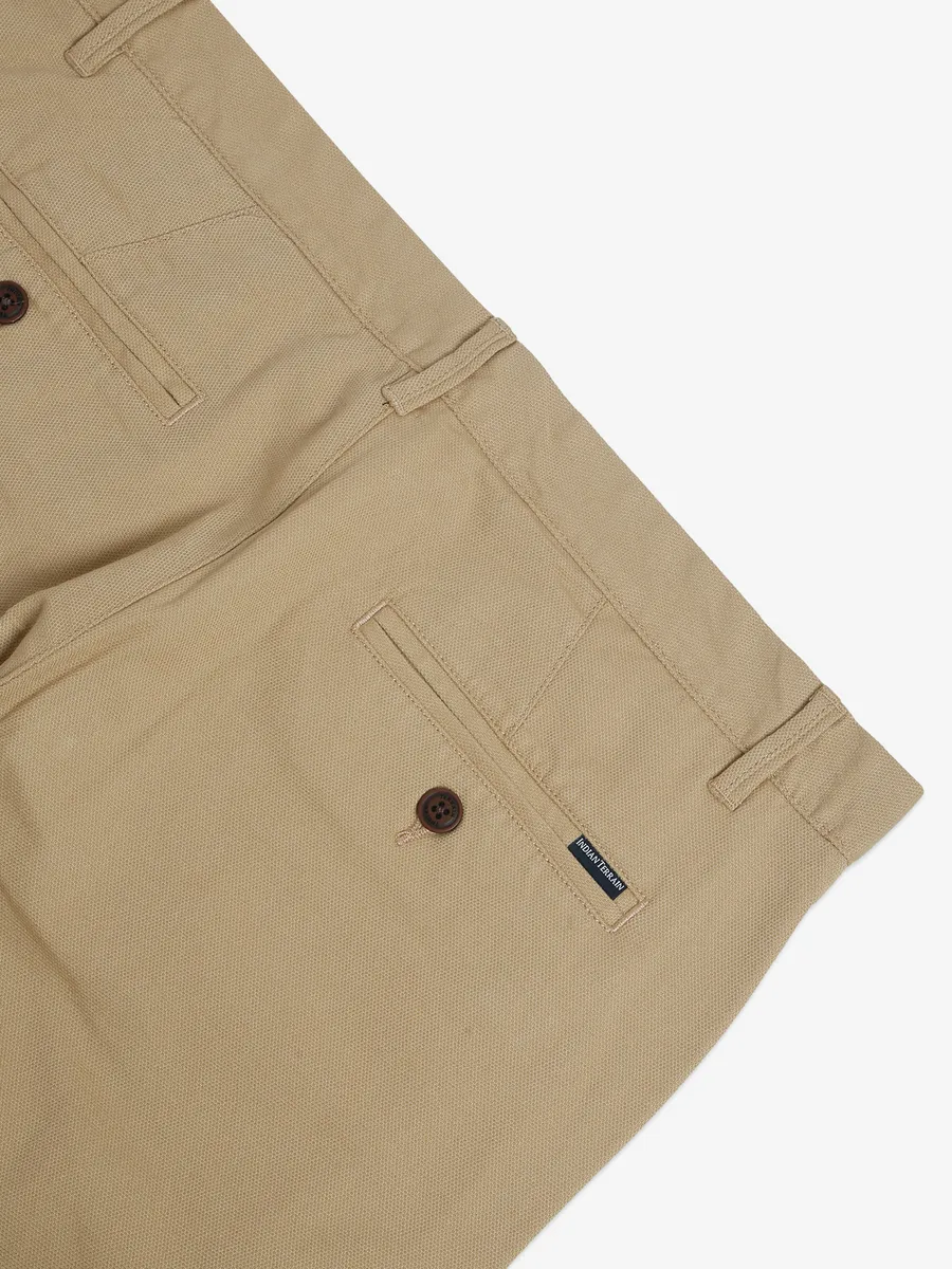 INDIAN TERRAIN light khaki cotton solid trouser