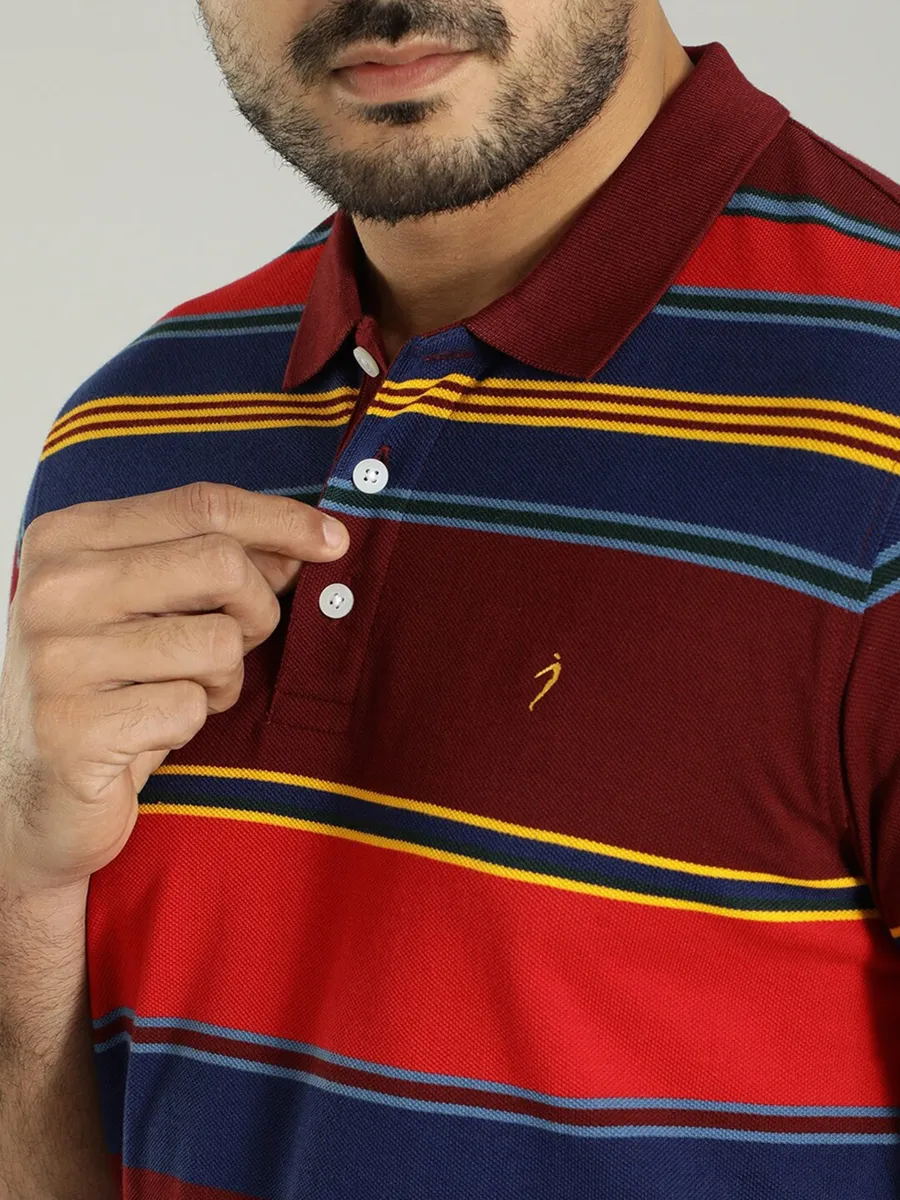 Indian Terrain maroon stripe t shirt
