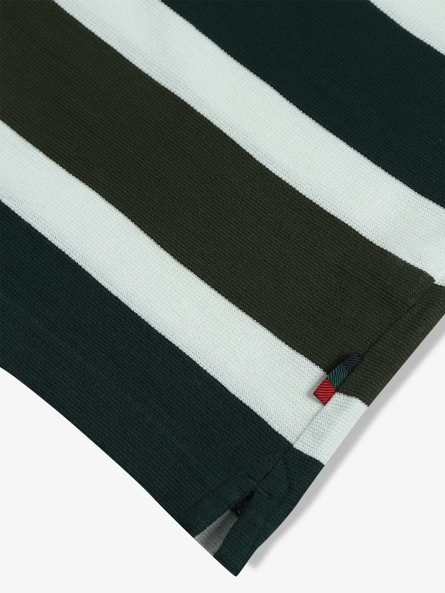 INDIAN TERRAIN olive stripe cotton shirt