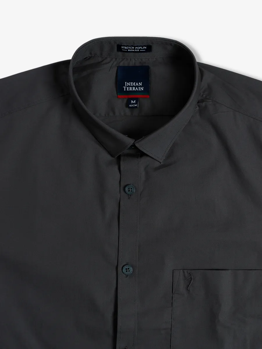 Indian Terrain plain grey cotton shirt