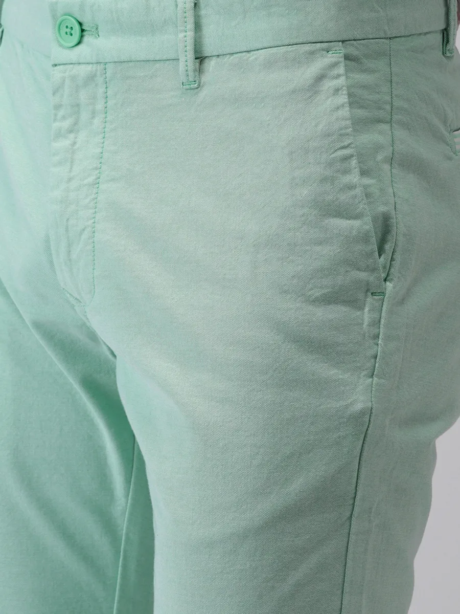 Indian Terrain sea green cotton solid trouser