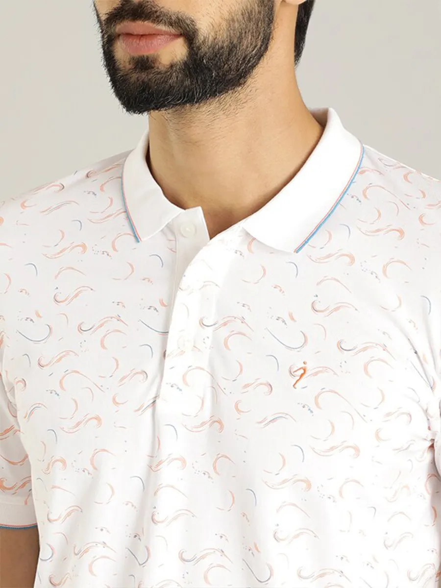 Indian Terrain white printed cotton t shirt