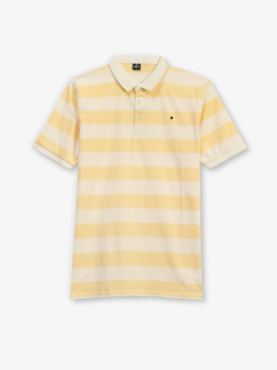 INSTINTO mustard yellow stripe cotton t-shirt