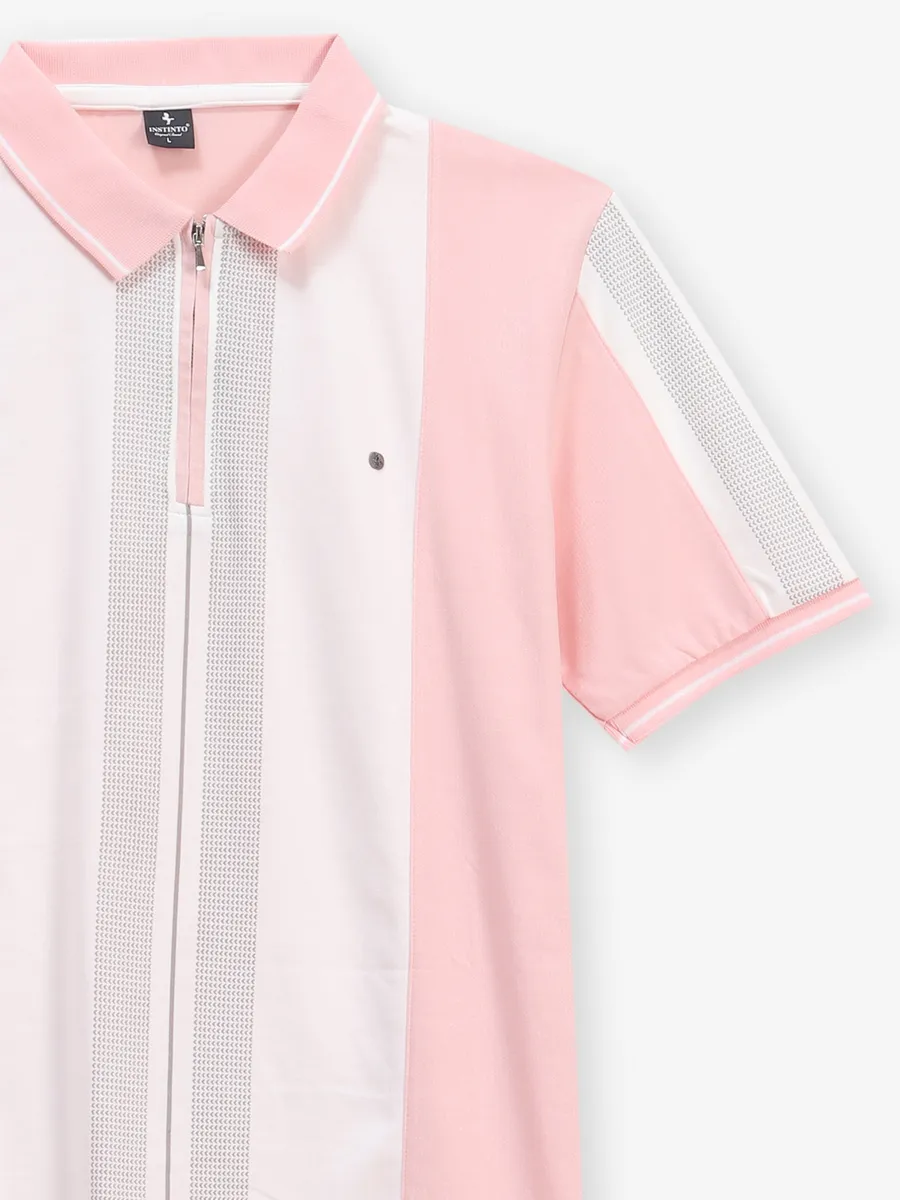 INSTINTO pink color block cotton t-shirt