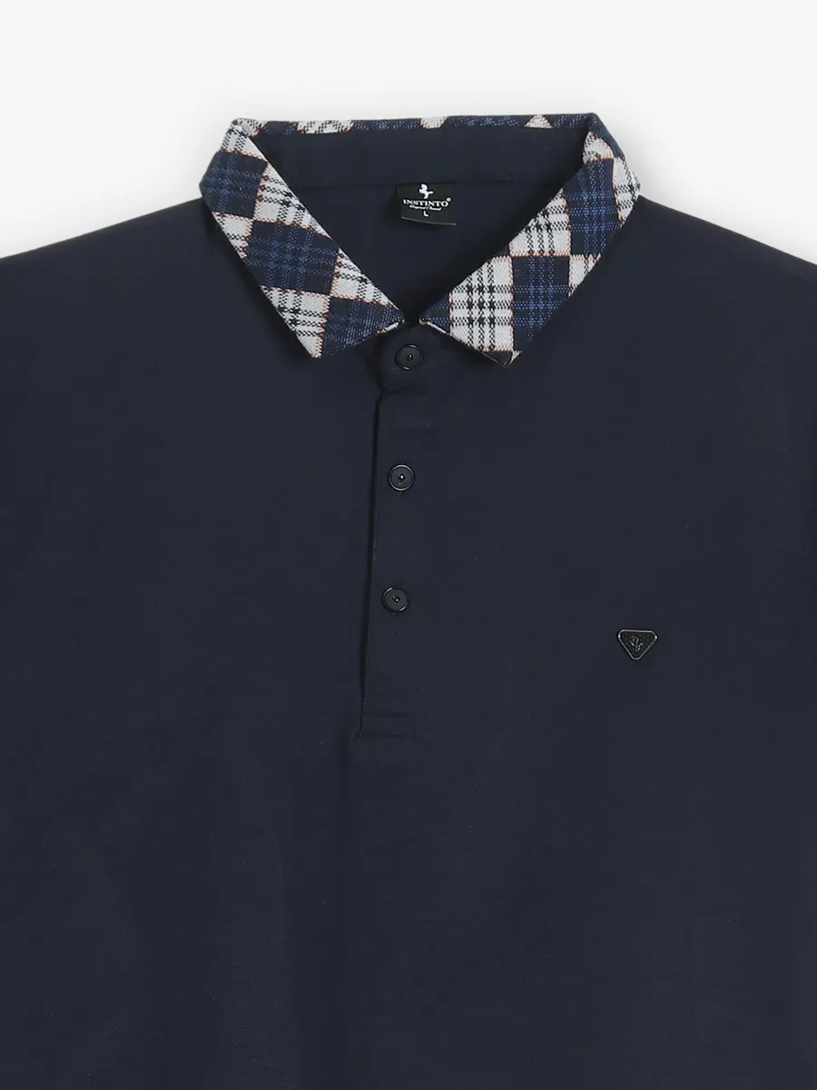 INSTINTO plain navy cotton t-shirt