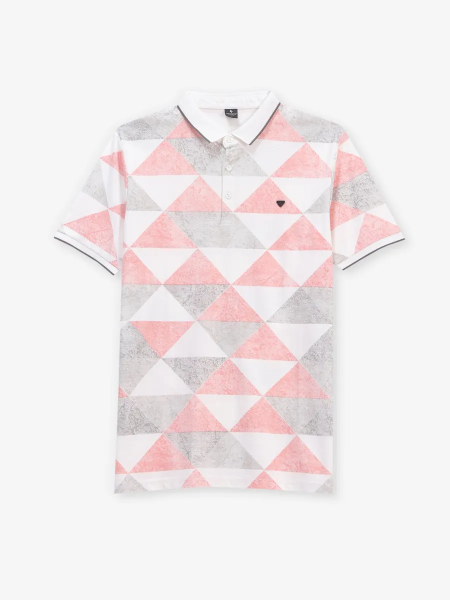 INSTINTO white and pink printed cotton t-shirt