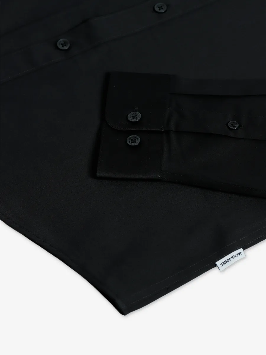 JACK&JONES black plain slim fit shirt