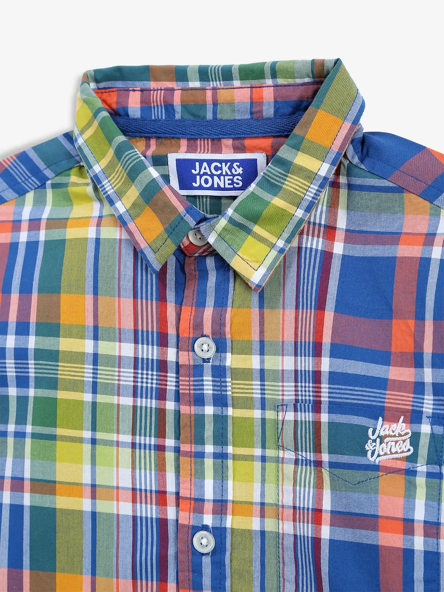 JACK&JONES blue checks cotton shirt