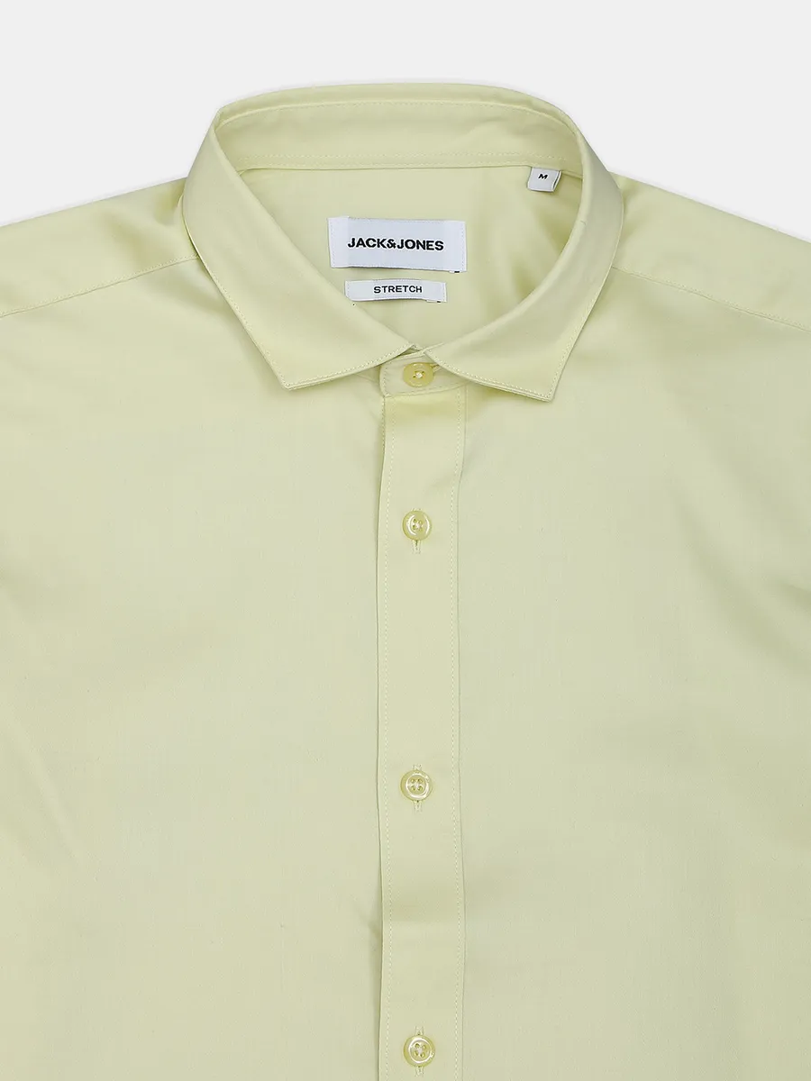 Jack&Jones cream plain casual shirt for men