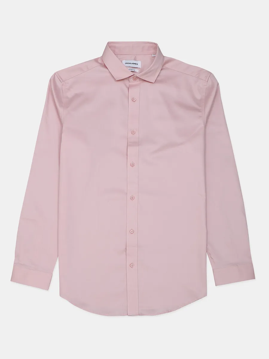 Jack&Jones plain cotton peach cotton casual shirt