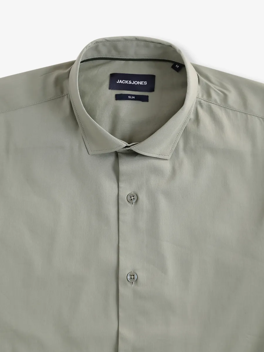 JACK&JONES sage gren plain shirt