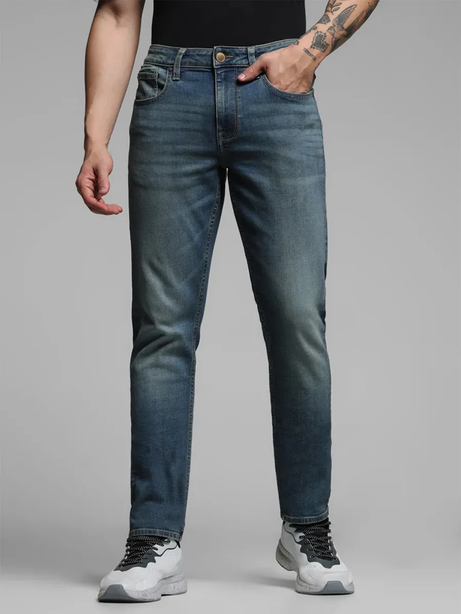 JACK&JONES washed light blue denim slim fit jeanasG3MJE5299