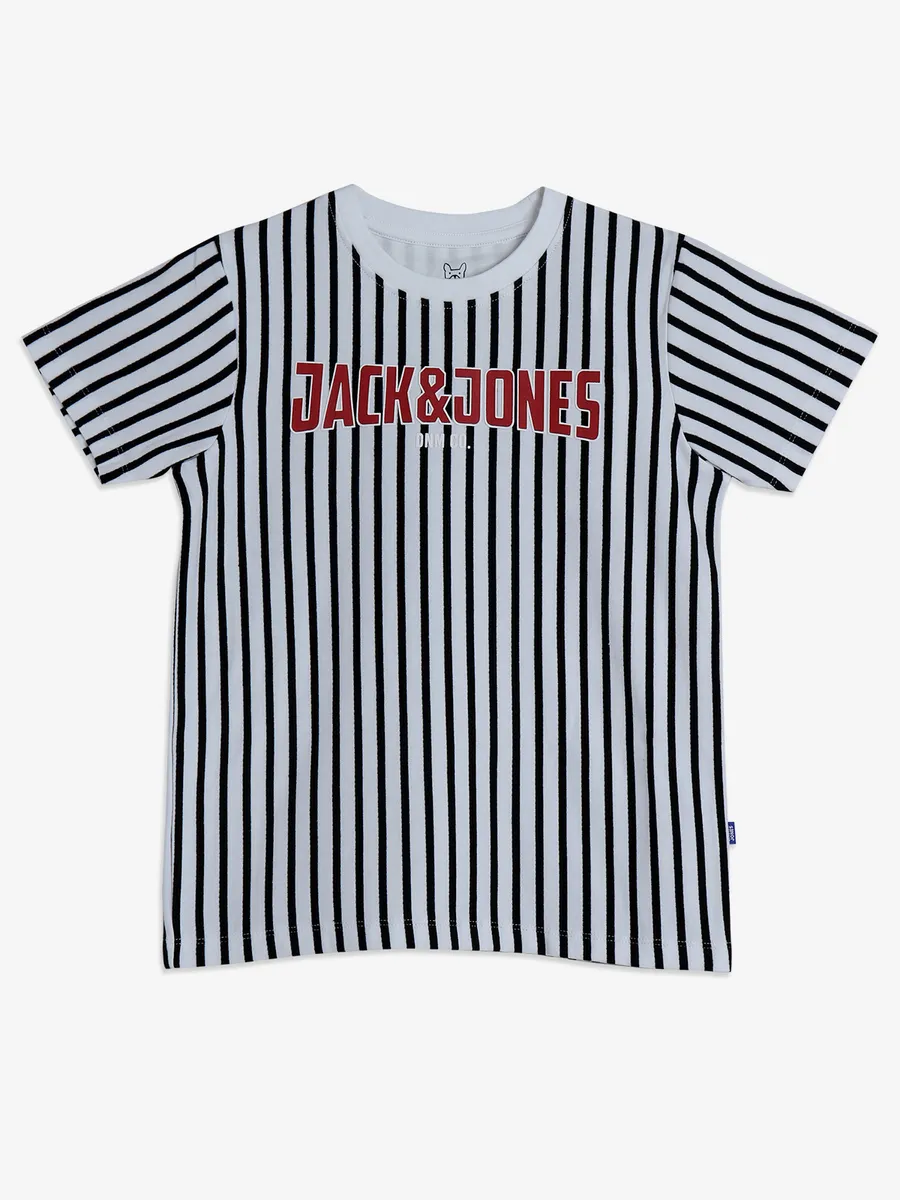 JACK&JONES white and black stripe t-shirt