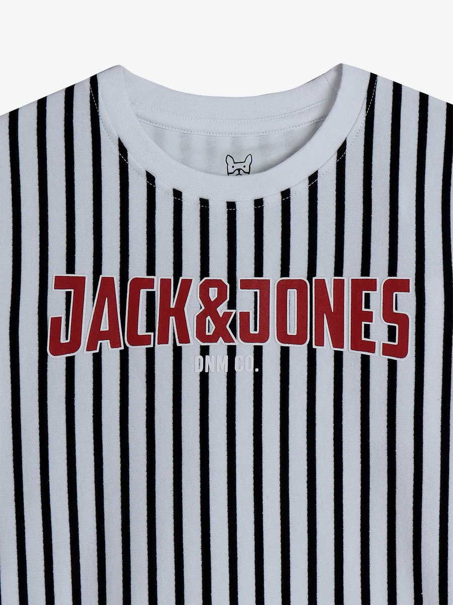 JACK&JONES white and black stripe t-shirt