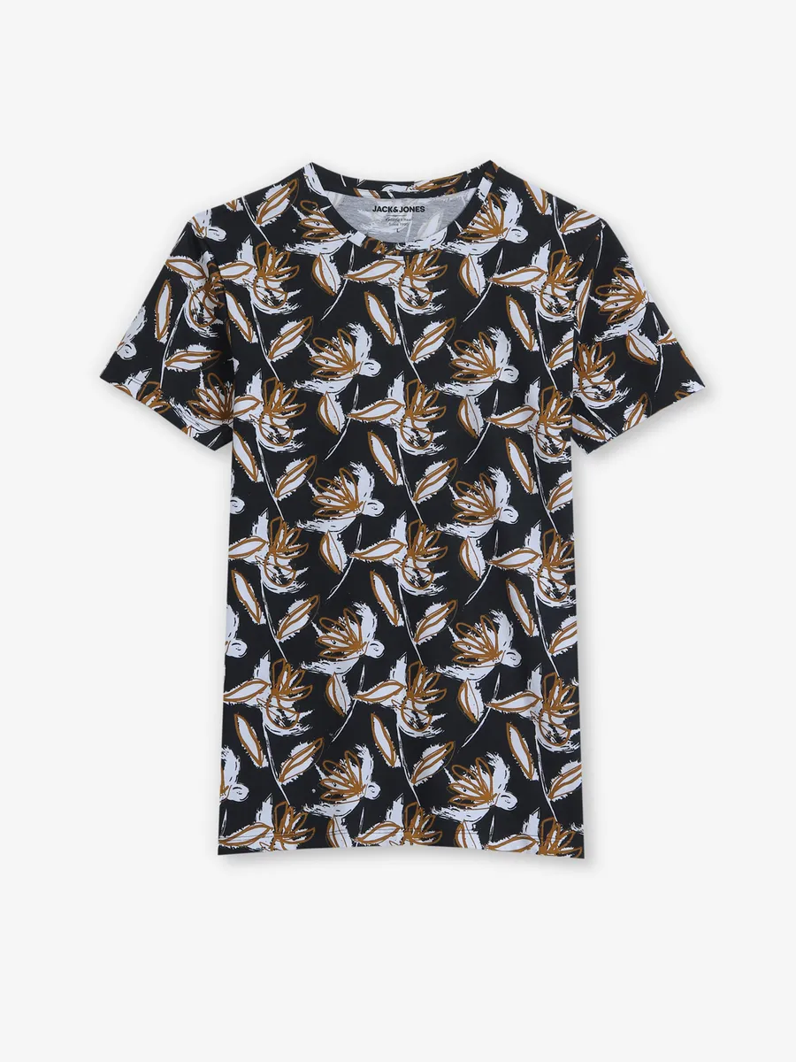 JACK & JONES black and white printed t-shirt