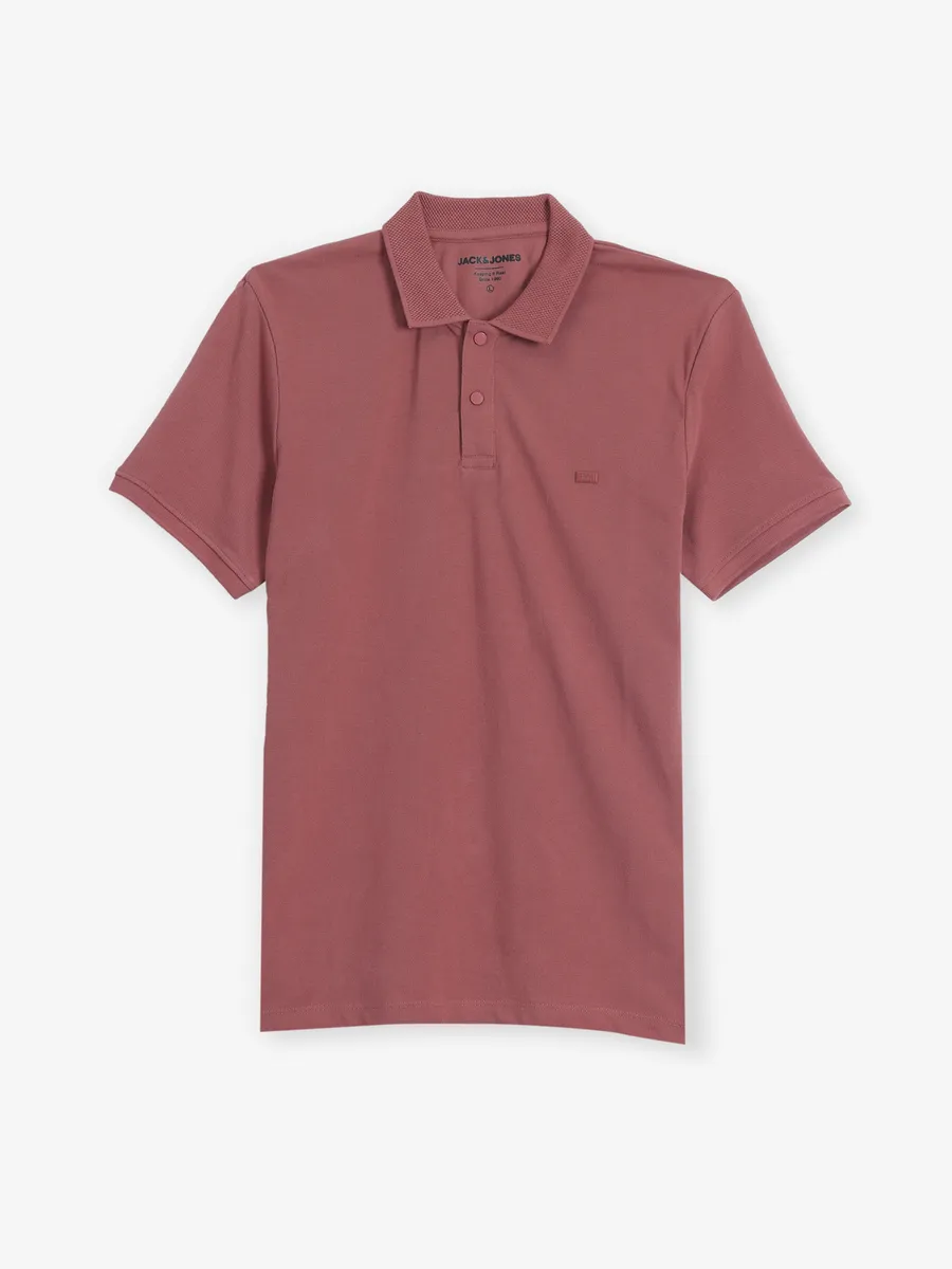 JACK & JONES plain onion pink t-shirt