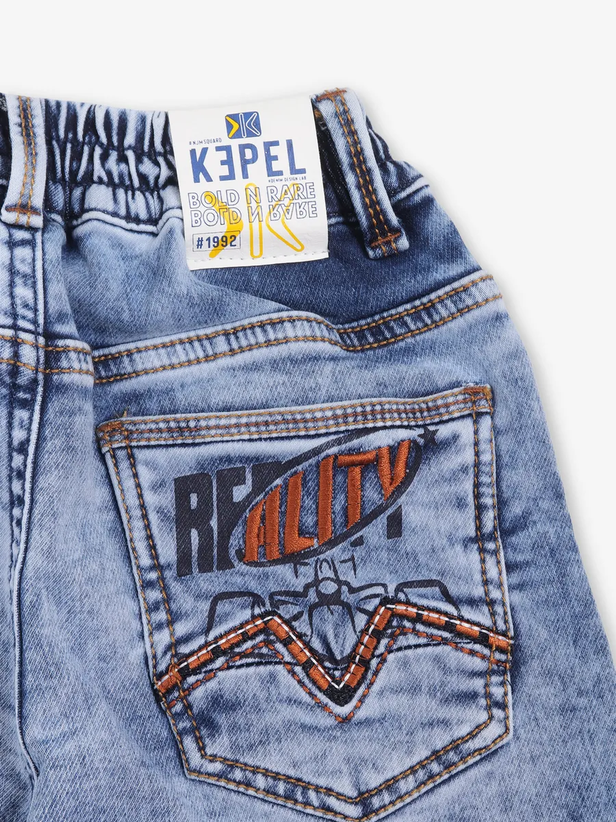 KEPEL sky blue washed denim jeans