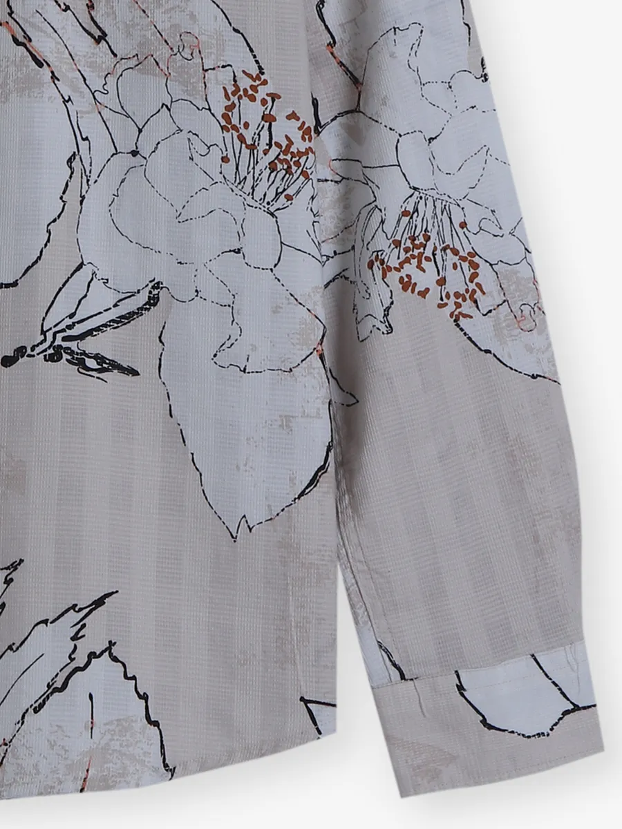 KILLER beige cotton printed shirt