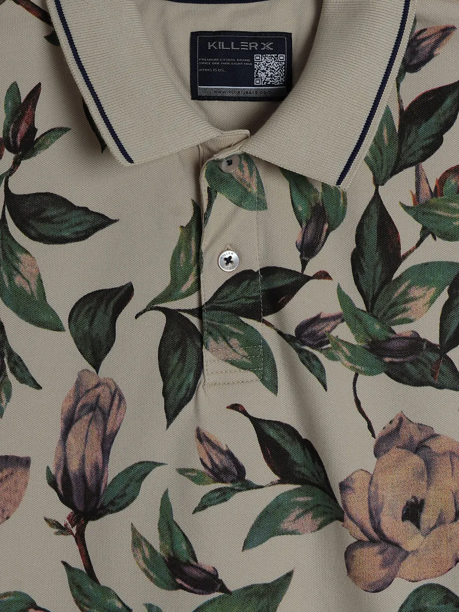 Killer beige floral printed t-shirt