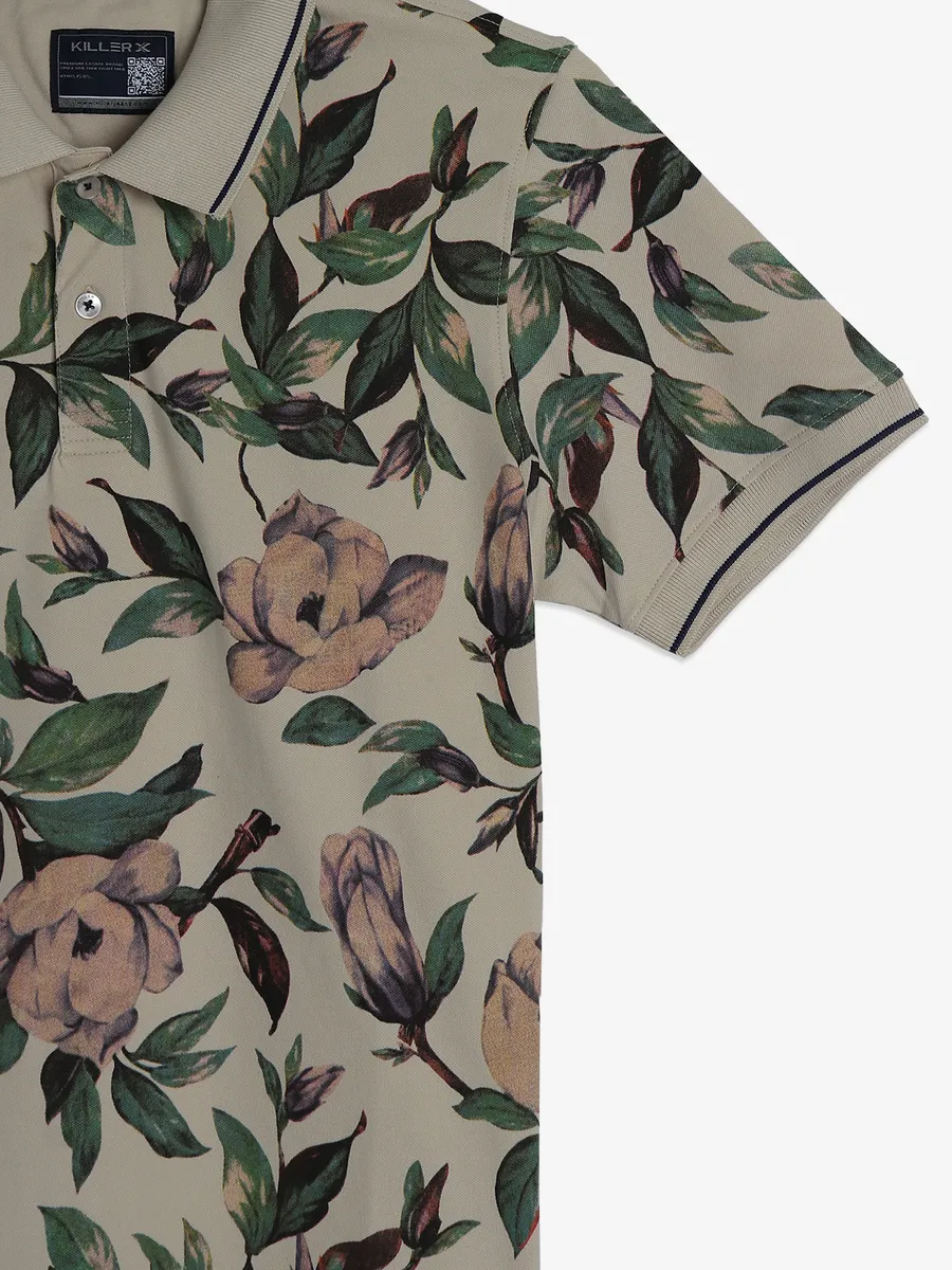 Killer beige floral printed t-shirt