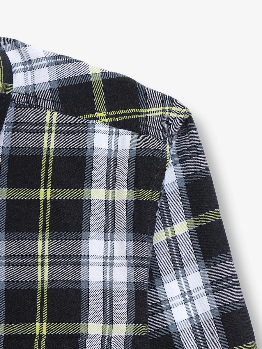 KILLER black check cotton casual shirt