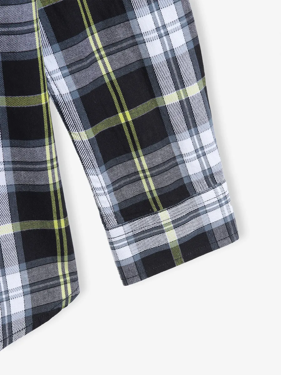 KILLER black check cotton casual shirt