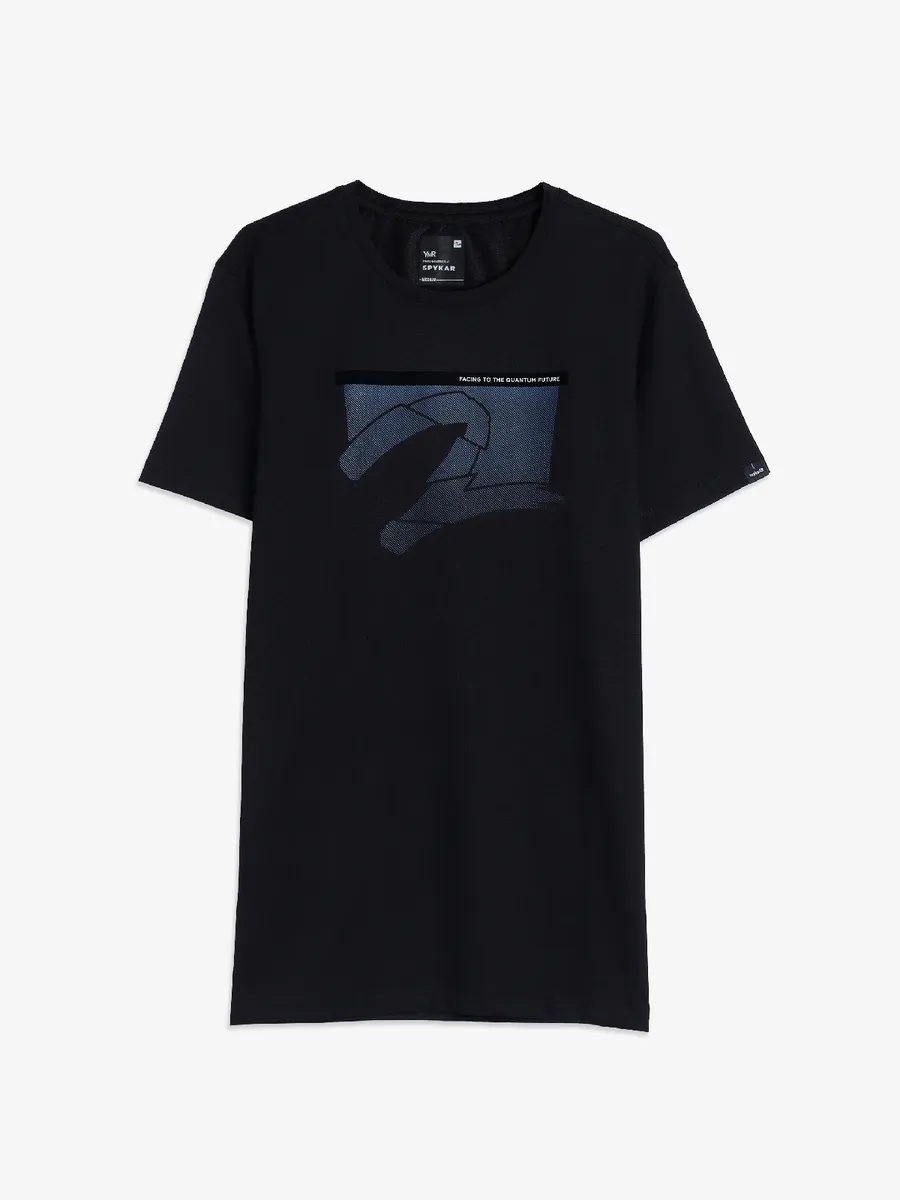 Spykar printed black t-shirt