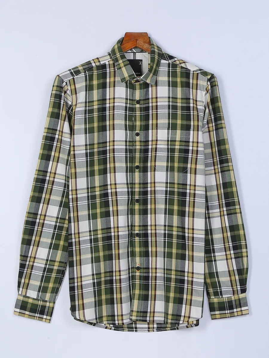 Killer cotton white and yellow checks shirt