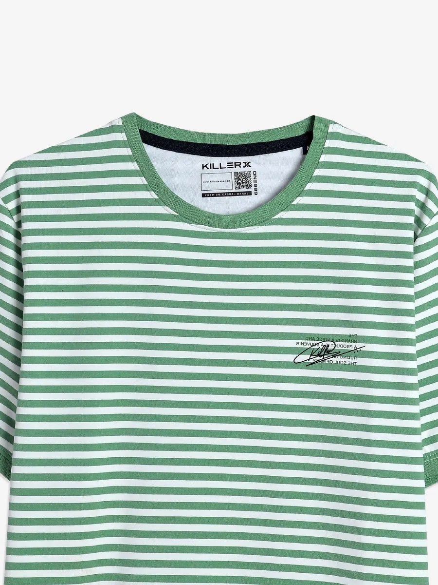 Killer green stripe cotton t-shirt