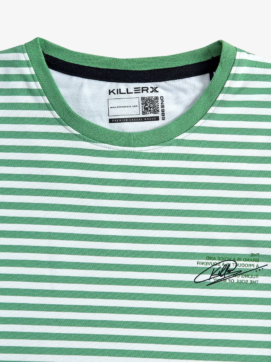 Killer green stripe cotton t-shirt