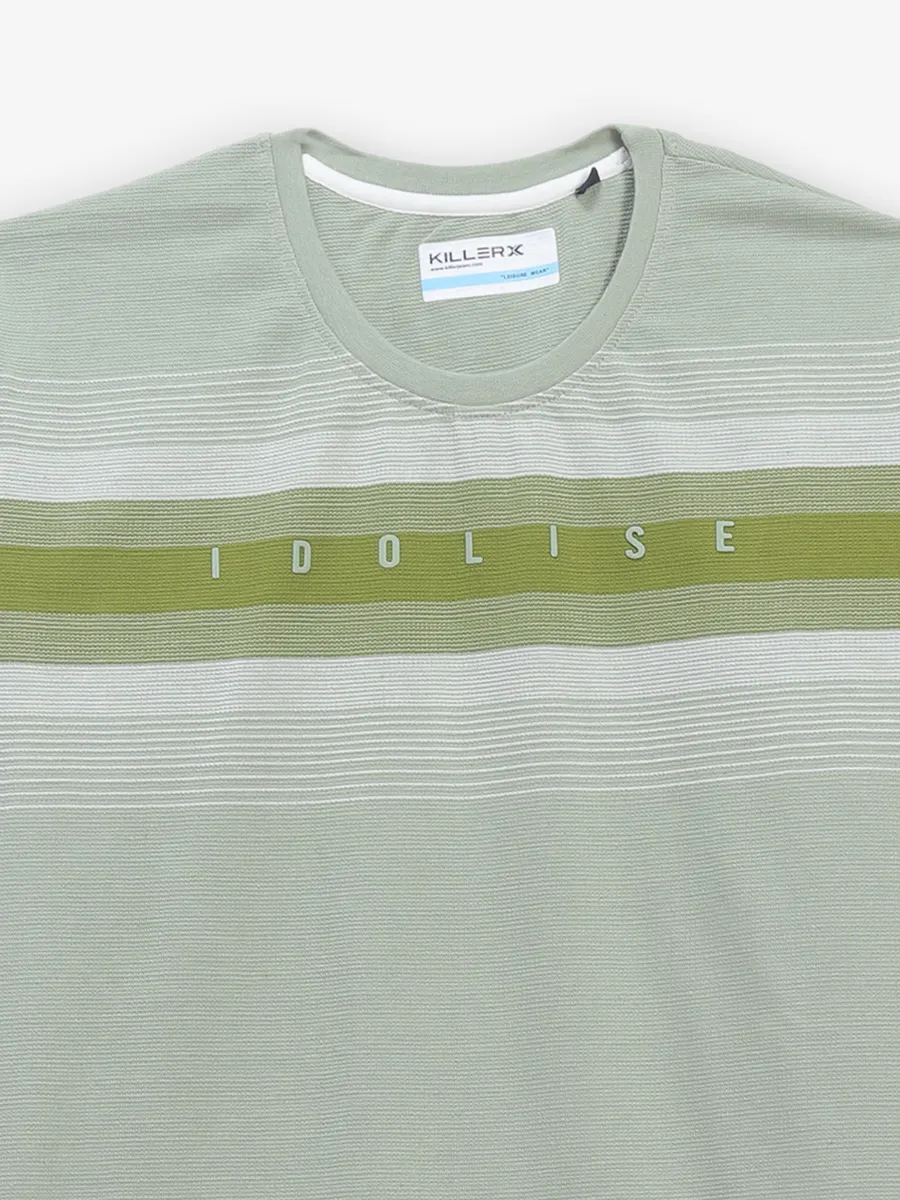 KILLER light green cotton slim fit t-shirt