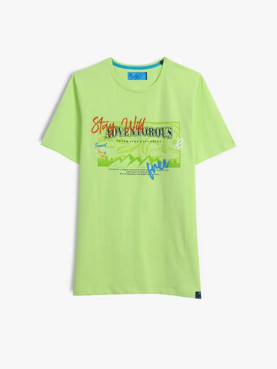 KILLER light green printed cotton t-shirt