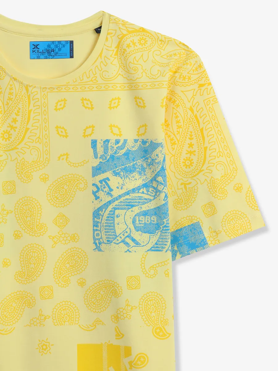 KILLER musterd yellow cotton t-shirt