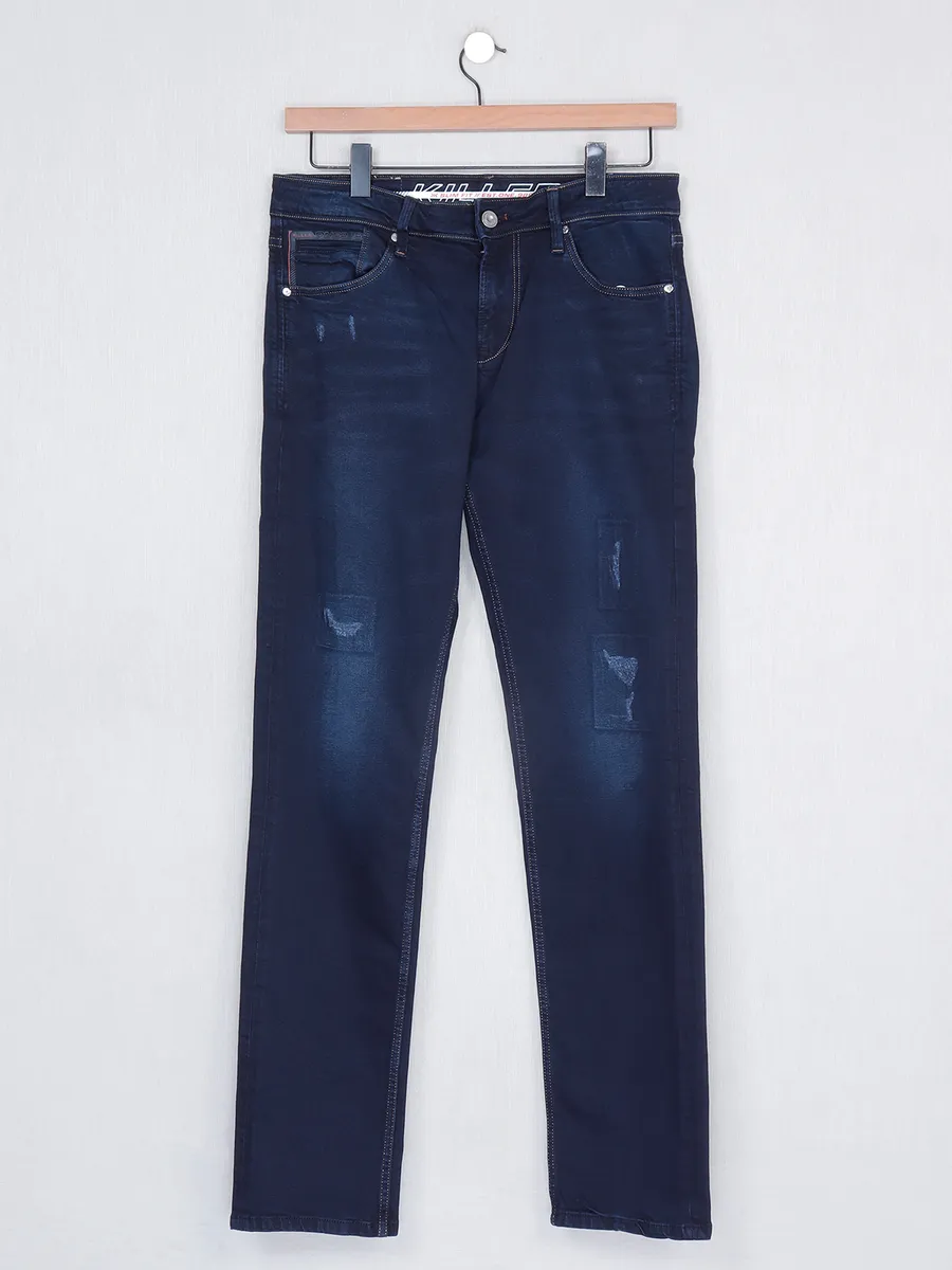 Killer navy casual washed slim fit denim jeans