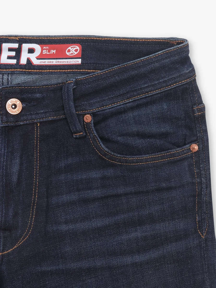 KILLER navy washed straight fit jeans