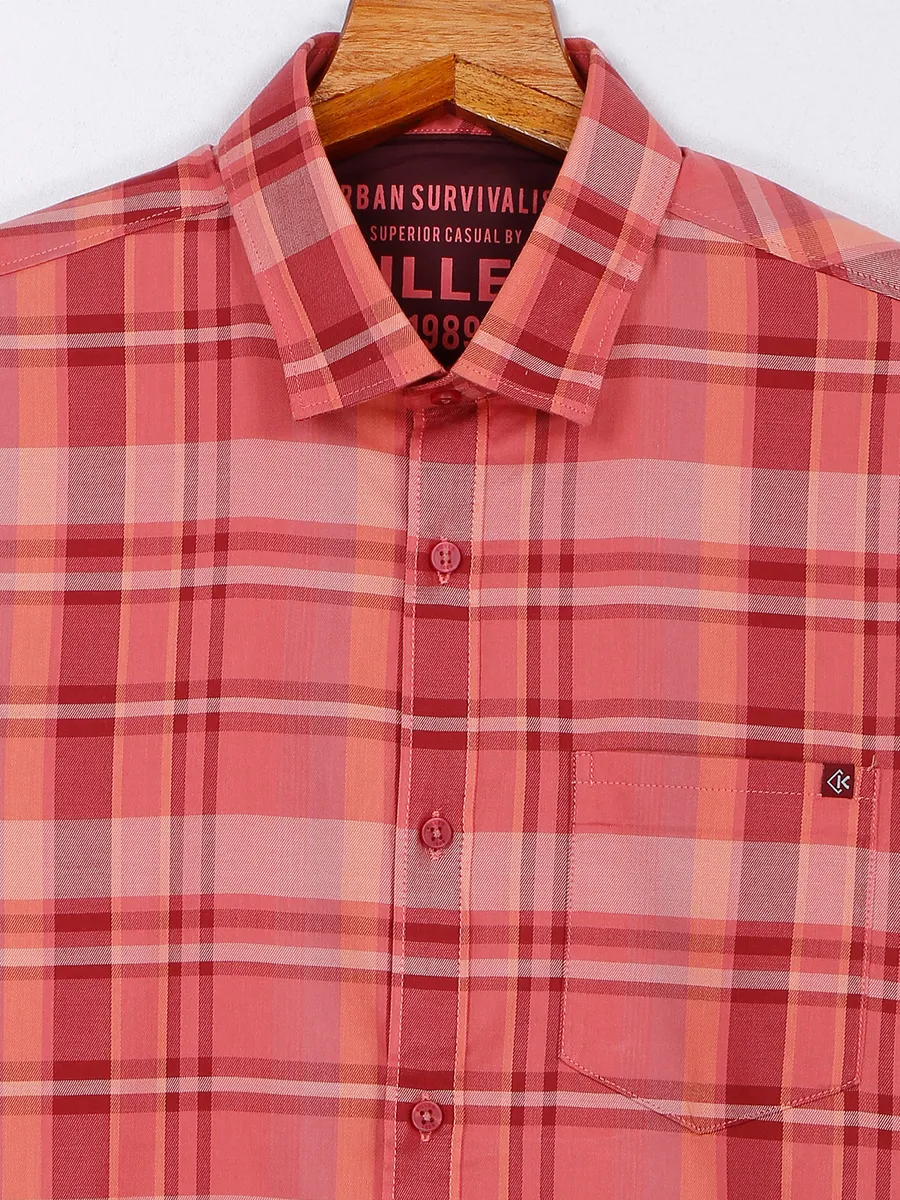 Killer peach cotton casual shirt