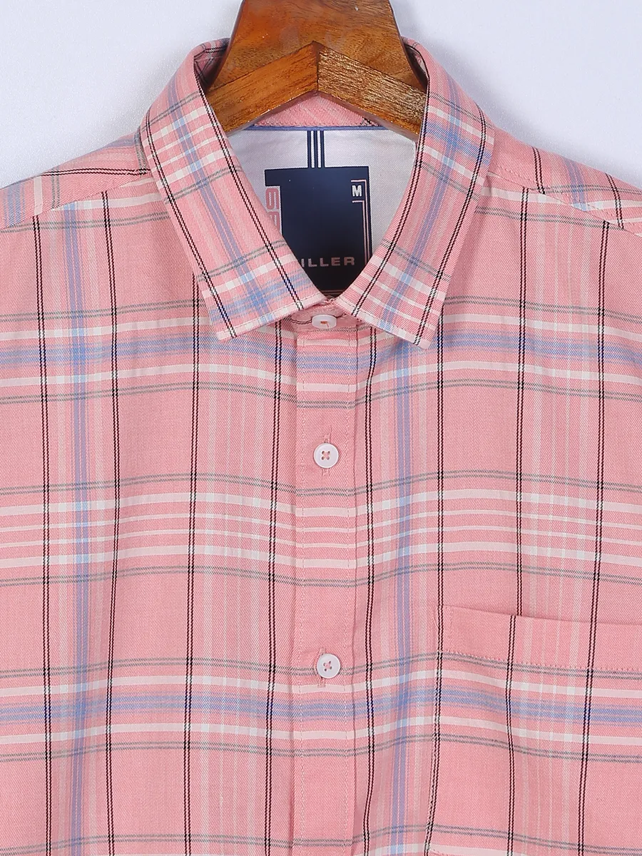 Killer pink checks cotton shirt