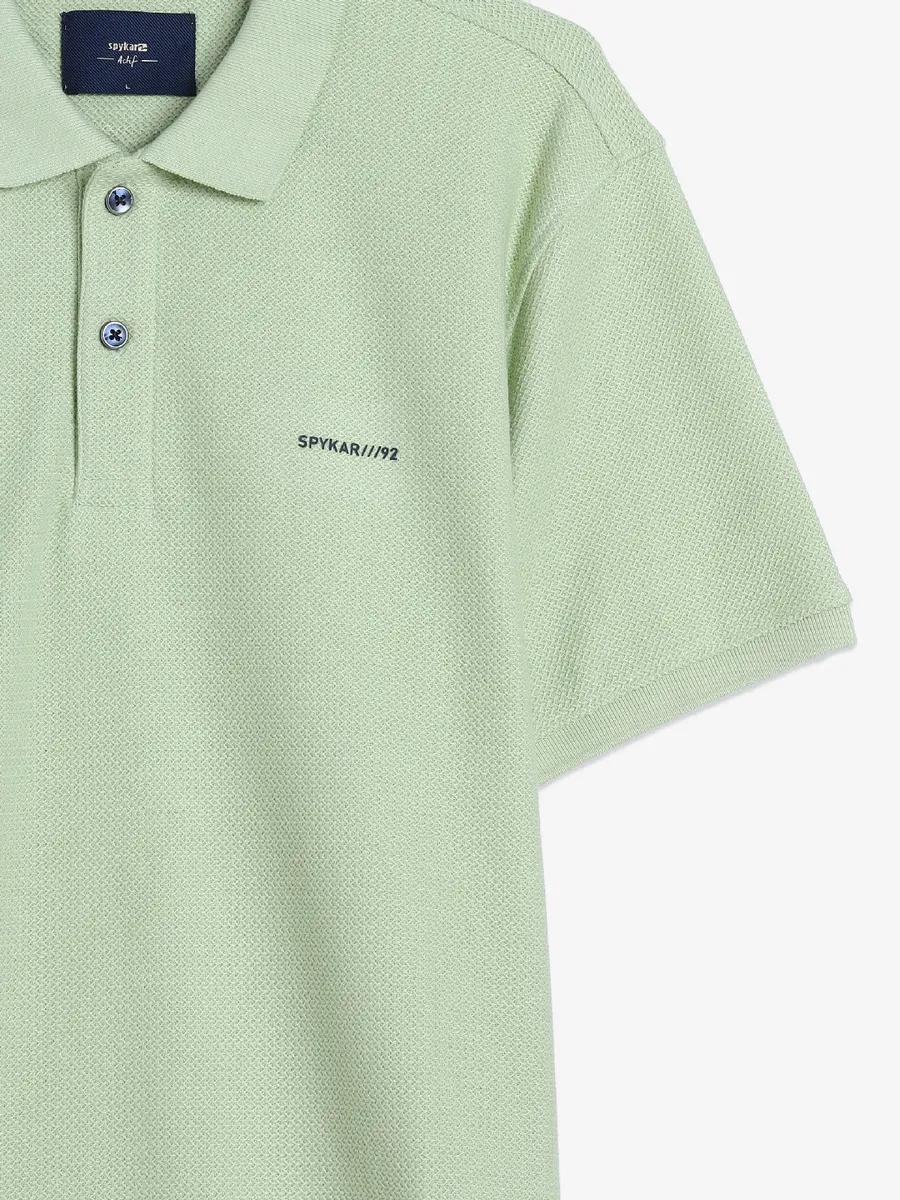 Spykar pista green plain polo t-shirt