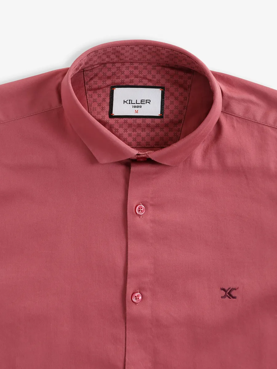 Killer plain coral pink full sleeves shirt