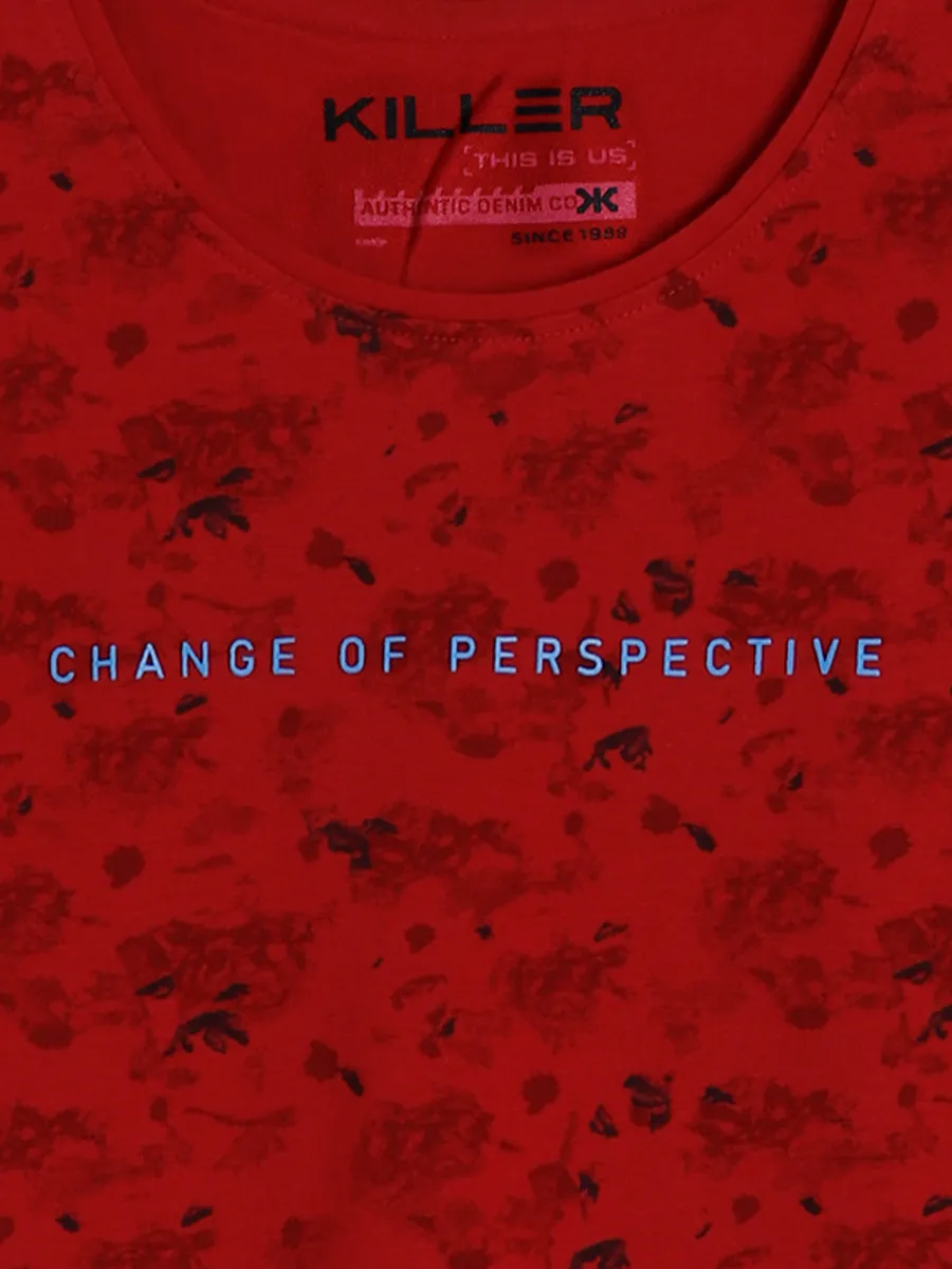 Killer printed red casual t shirt