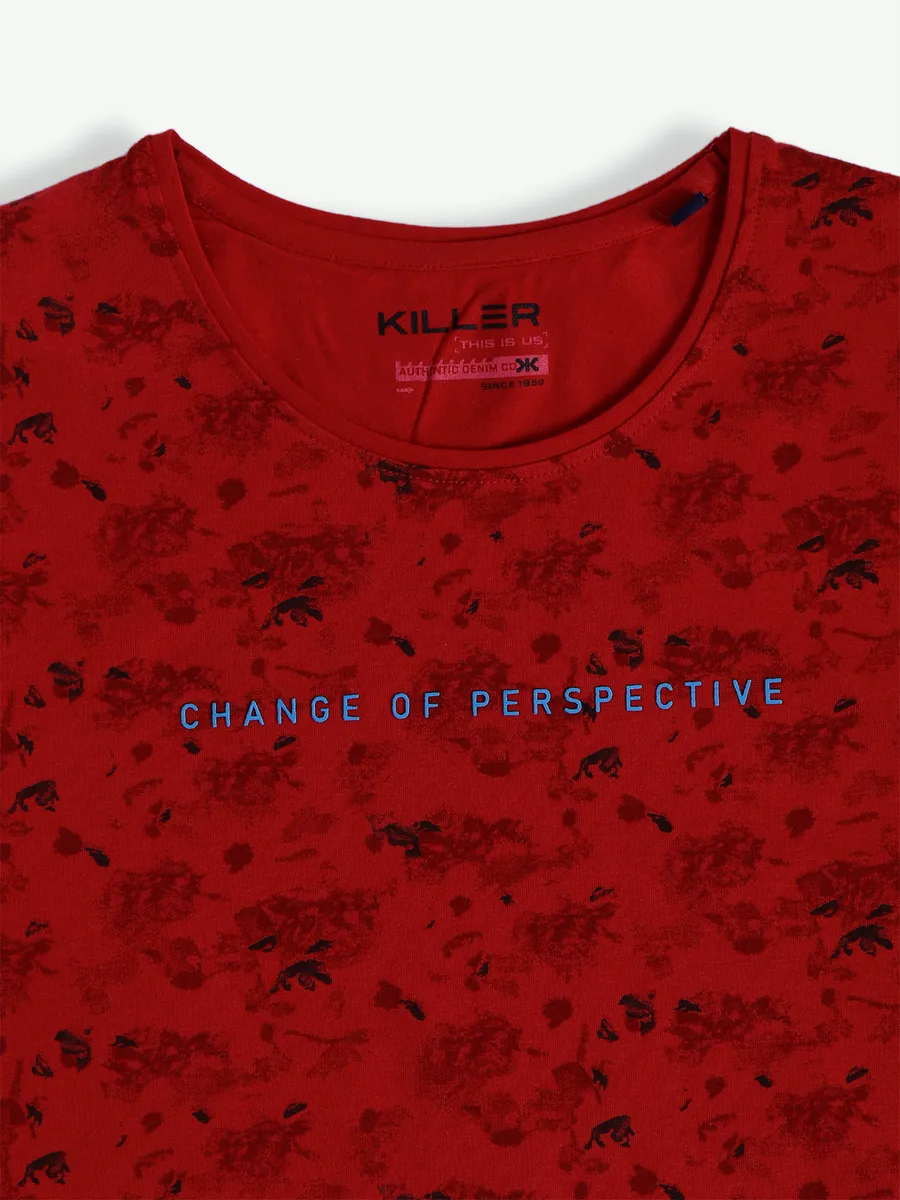 Killer printed red casual t shirt