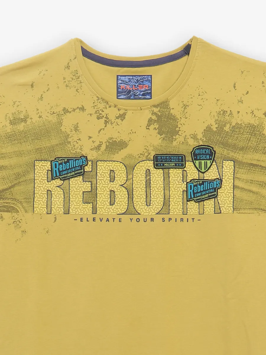 KILLER printed yellow cotton t-shirt